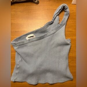 Urban Outfitters one shoulder top, blue, size small!